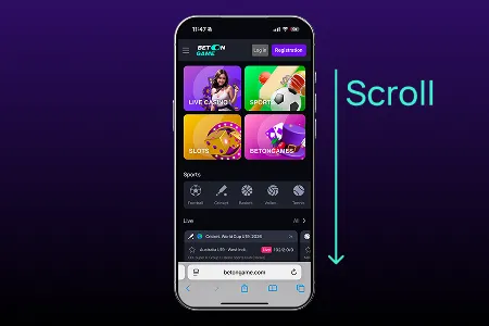 Download BetOnGame Mobile App step 1
